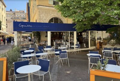 Terrasse du bistrot marin Coquille, place Thiars à Marseille